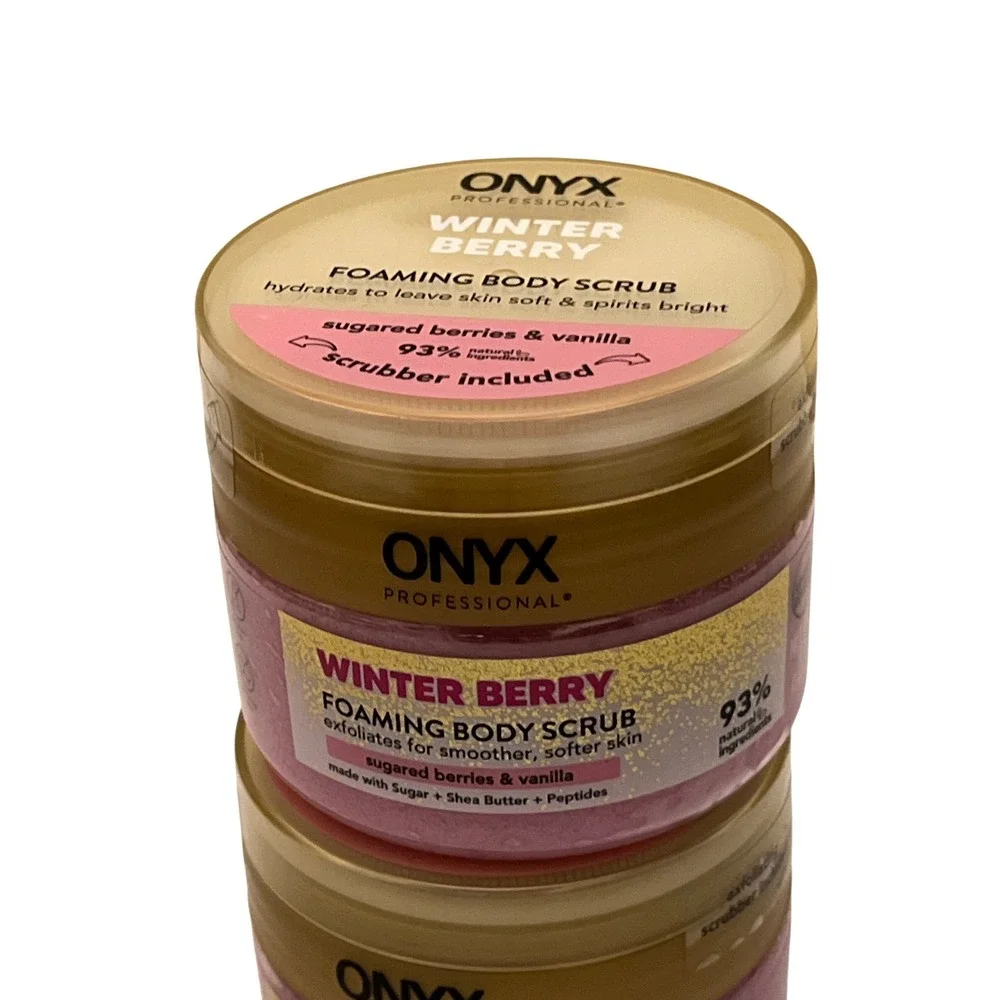 BRAND NEW Onyx Professional Winter‎ Berry Foaming Body Scrub - Set of 2